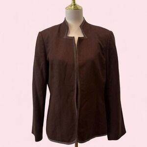 Vintage Liz Claiborne Brown Blazer | Contrast Stitching‎ | Size 12